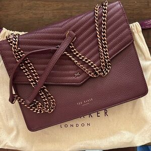 Ted Baker Plum Quilted Shoulder Bag